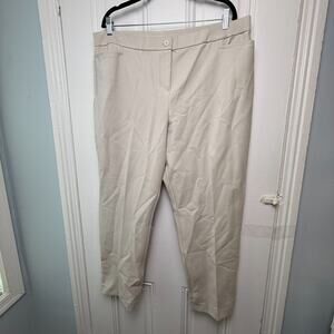 Tailored by Susan Graver Pants Womens XL Petite Cream Pull-on Stretch NWOT
